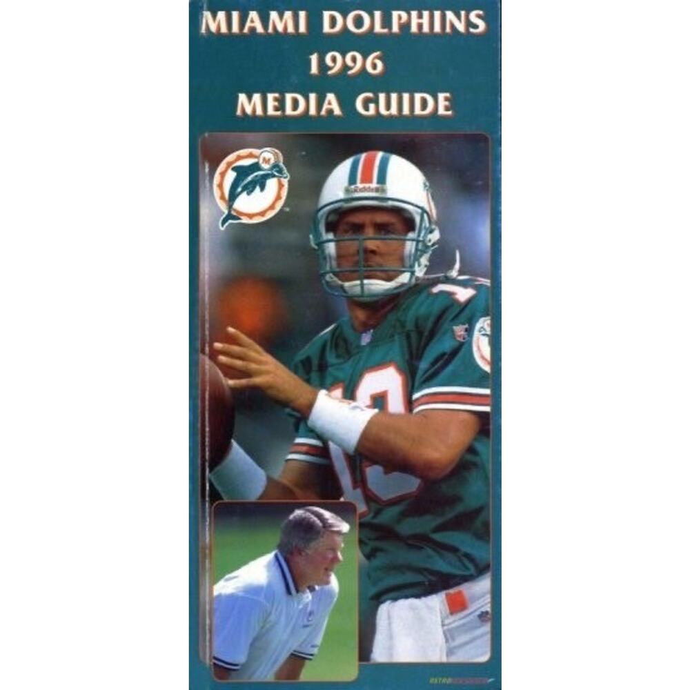 Miami Dolphins 1996 Media Guide Football Program Cover On 12x8in Metal Sign